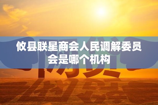攸县联星商会人民调解委员会是哪个机构
