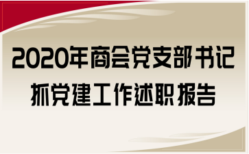 2020年商会党支部书记抓党建工作述职报告