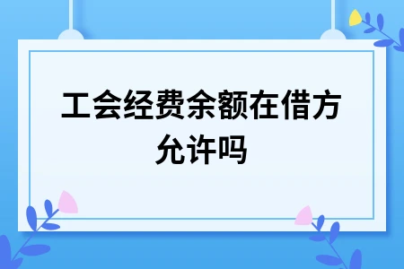 工会经费余额在借方允许吗